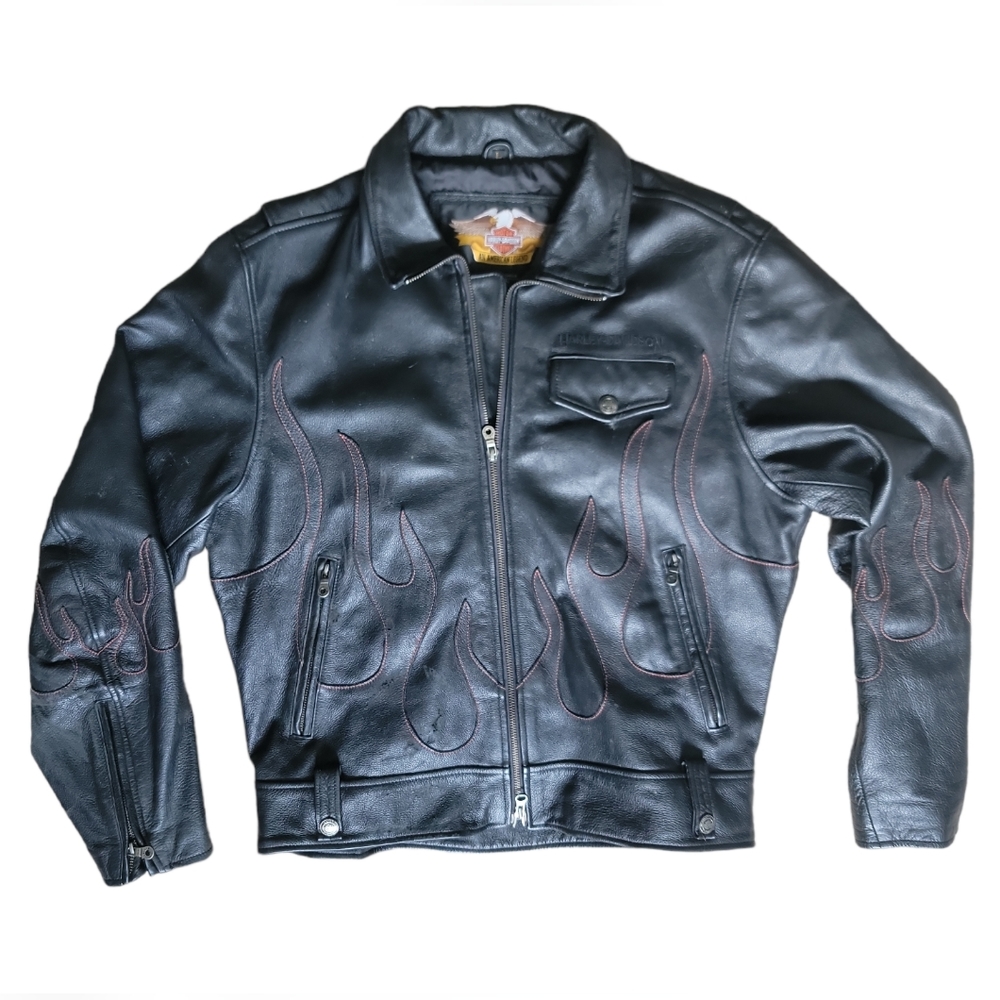 Harley Davidson Flames leather jacket